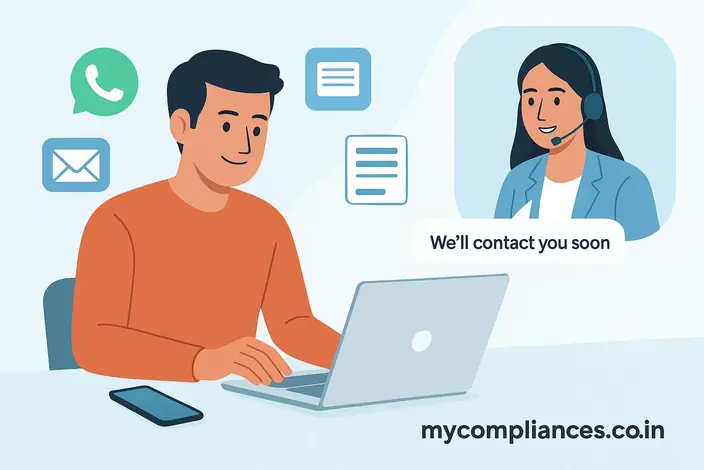 contact Mycompliances page illustration – mycompliances.co.in